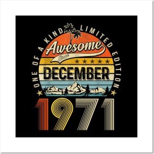 Awesome Since December 1971 Vintage 52nd Birthday Posters and Art